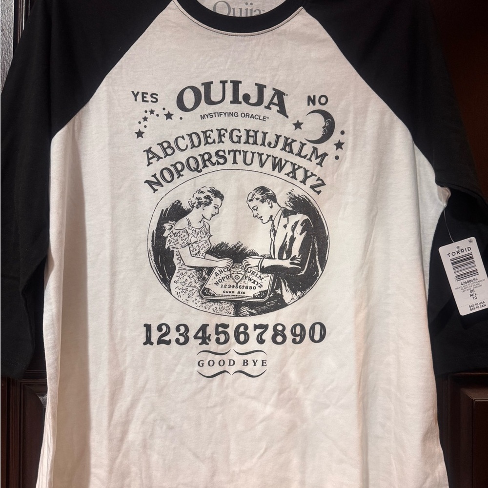 Torrid Black and White Ouija Raglan Shirt
